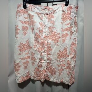 Liz Claiborne Orange Knee-Length Linen Pencil Skirt Resort Wear